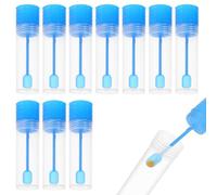 DORKIN Provette per esami da laboratorio,10 provette in plastica da 20 ml ciascuna, con cucchiaio dosatore, contenitori per urina e feci, adatte per campioni di cani e gatti.