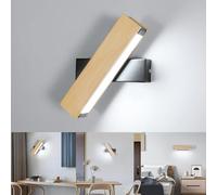 Dorlink Applique LED Girevole da Parete Interno, 5W Moderno in Legno, Plafoniera per Camera da Letto, Lampada Soggiorno, 6500K Bianco Freddo