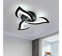 Dorlink Plafoniera a LED, 36 W, 3240 lm, lampada da soffitto nero, moderna lampada da soffitto LED, plafoniera soggiorno, 6500 K, bianco freddo, plafoniera per camera, corridoio, cucina, 3 petali, Ø58