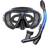 Dorlle Set per Maschera Snorkeling, Maschera Subacquea Adulti Anti-Perdita, Anti-Appannamento,Snorkel Set in Vetro Temperato,con Boccaglio a 3 Canali Dry per, Unisex Adulto