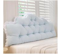 Dorm Headboard Pillow Twin XL, RuffleTufted Crown Backrest Cushion for Sitting, Reading & Loungin (Light blue,120 * 60 * 10cm)