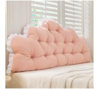 Dorm Headboard Pillow Twin XL, RuffleTufted Crown Backrest Cushion for Sitting, Reading & Loungin (Light pink,180 * 65 * 10cm)