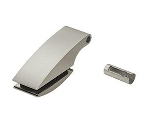 Dorma Glas Studio Rondo, nastro per porta in vetro, spessore 8 mm, cerniera per porta in alluminio effetto acciaio inox, 2 pezzi