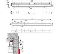 DORMA Set di angolari per mandrino architrave per GSR/BG