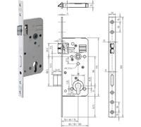 dormakaba Serratura porta d'ingresso serie 127.WZ argento decorativo