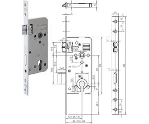 dormakaba Serratura porta d'ingresso serie 127.WZ argento decorativo