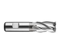 Dormer C247 C2471/4 HSS-E-PM - Fresa a 4 scanalature, con finitura brillante, diametro 1/4", confezione singola