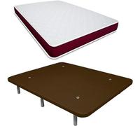 Dormetta Online - Materasso viscoelastico Lyla reversibile + base imbottita 3D rinforzata, 5 barre di rinforzo e valvole di ventilazione con 6 gambe, colore: cioccolato, 80 x 200 cm