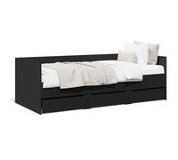 Dormeuse con 3 Cassetti Portaoggetti, Struttura per Divano Letto 2 in 1, Struttura per Divano Letto in Derivati del Legno, Senza Materasso Salvaspazio per gli Osp (75 x 190 cm)