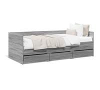 Dormeuse con 3 Cassetti Portaoggetti, Struttura per Divano Letto 2 in 1, Struttura per Divano Letto in Derivati del Legno, Senza Materasso Salvaspazio per gli Osp (75 x 190 cm)