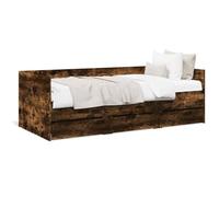 Dormeuse con 3 Cassetti Portaoggetti, Struttura per Divano Letto 2 in 1, Struttura per Divano Letto in Derivati del Legno, Senza Materasso Salvaspazio per gli Osp (90 x 190 cm)