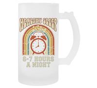 Dormire Bene 6-7 Ore A Notte Boccale Per Bevande Con Manico In Vetro Per Birra Glass Beer Cup Handled Beverage Mug