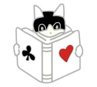 Dormire fumetto gattino legge libro Pin, Klein, Metallo non prezioso