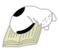 Dormire fumetto gattino legge libro Pin, Klein, Metallo non prezioso