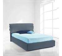 dormire meglio shop Letto Imbottito FIOCCO Una Piazza e Mezzo con Contenitore 120x190 Doghe in legno SFODERABILE tessuto a scelta personalizzabile