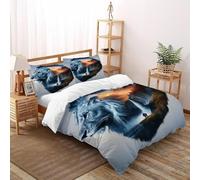 Dormire Mickey Copripiumino in Fibra A Doppio Strato Totem dei personaggi di fiori Ipoallergenico Copripiumino in Fibra Ultra Fine Stampa 3D Set Di Tre Pezzi Sul Letto Super King（260x220cm）