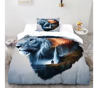 Dormire Mickey Copripiumino in Fibra A Doppio Strato Totem dei personaggi di fiori Morbido Copripiumino in Fibra Ultra Fine Stampa 3D Set Di Biancheria Da Letto Due Pezzi Single（135x200cm）