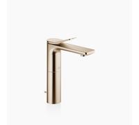 Dornbracht LISSÉ Mitigeur monocommandé pour lavabo avec pied surélevé, avec garniture d'écoulement, saillie 130mm, 33506845-27, 33506845-27, Colorazione: Oro chiaro spazzolato