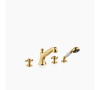 Dornbracht MADISON mitigeur bain 4 trous pour montage sur jante de baignoire, saillie 225 mm, 27502360-28, 27502360-28, Colorazione: ottone spazzolato