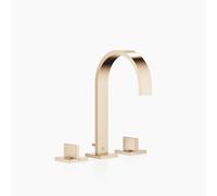 Dornbracht MEM Mélangeur de lavabo à trois trous avec rosaces individuelles, avec garniture d'écoulement, saillie 165mm, 20713782-46, 20713782-46, Colorazione: Champagne spazzolato