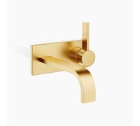 Dornbracht MEM Mitigeur monocommandé mural pour lavabos avec plaques de recouvrement, sans vidage, saillie 207mm, 36864782-28, 36864782-28, Colorazione: ottone spazzolato