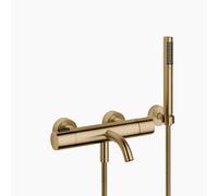 Dornbracht META Mitigeur monocommandé pour bain, pour montage mural, avec flexible de douche, saillie 210mm, 34234979-39, 34234979-39, Colorazione: Ottone scuro spazzolato
