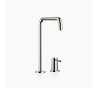 Robinet de cuisine META Square Dornbracht, mélangeur à deux trous, saillie 235mm, rosaces individuelles, 32815861-06, 32815861-06, Colorazione: Platino spazzolato
