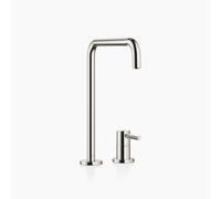 Robinet de cuisine META Square Dornbracht, mélangeur à deux trous, saillie 235mm, rosaces individuelles, 32815861-08, 32815861-08, Colorazione: platino