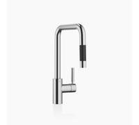 Dornbracht META Square robinet de cuisine, mitigeur monocommande, pull-down, avec fonction douche, saillie 200mm, 33870861-93, 33870861-93, Colorazione: Cromo spazzolato