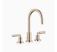 Dornbracht TARA Mélangeur de lavabo à trois trous avec garniture d'écoulement, saillie 165mm, 20713882-46, 20713882-46, Colorazione: Champagne spazzolato
