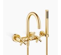 Dornbracht TARA Mitigeur bain-douche pour montage mural avec flexible de douche, inverseur bain/douche, saillie 240mm, 25133892-28, 25133892-28, Colorazione: ottone spazzolato