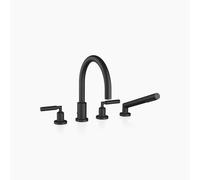 Dornbracht TARA Mitigeur de bain à 4 trous pour montage sur bord de baignoire ou sur bord de carrelage, saillie 220mm, 27512882-33, 27512882-33, Colorazione: Nero opaco