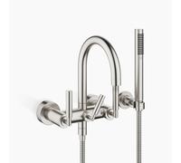 Dornbracht TARA mitigeur de bain pour montage mural avec ensemble de douche, saillie 240 mm, 25133882-06, 25133882-06, Colorazione: Platino Opaco