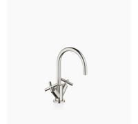 Dornbracht TARA Mitigeur monocommandé pour lavabos avec garniture d'écoulement, saillie 165mm, 22513892-06, 22513892-06, Colorazione: Platino Opaco