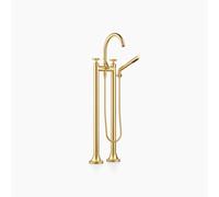 Dornbracht VAIA Mélangeur bain/douche à deux trous, montage indépendant, garniture de douche à main, poignée croisillon, saillie 221 mm, 25943809-28, 25943809-28, Colorazione: ottone spazzolato