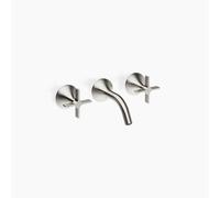 Dornbracht VAIA Mélangeur mural pour lavabo sans vidage, poignée croisillon, saillie 125mm, 36702809-06, 36702809-06, Colorazione: Platino Opaco