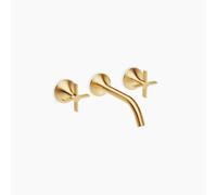 Dornbracht VAIA Mélangeur mural pour lavabo sans vidage, poignée croisillon, saillie 190mm, 36712809-28, 36712809-28, Colorazione: ottone spazzolato