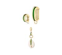 Dorne Viva Set di 3 ciondoli per bikini, giada verde, catena per il corpo, ciondoli da donna, in acciaio inox placcato oro, impermeabili, ipoallergenici, confezione da 1