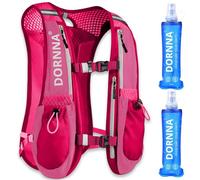 DORNNA - Zaino Trail Running + 2 borraccia mórbida 500 ml Senza BPA, Run Vest con Soft Flask , Gilet Trail Running Uomo e Donna in Taglia Unica. (Rosa + Borraccia 500ML)