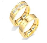 D'oro,11=21mm,1 paio di anelli di coppia in acciaio al titanio, anello dimagrante, perdere peso brucia grassi anello di moda