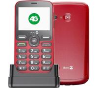 Doro 1880 4G Telefono Cellulare Sbloccato Seniors - Tasti Digitali Parlanti - Suono Chiaro - Fotocamera - Bluetooth - Tasto Assistenza - Telefono Basic senza Internet (rosso)