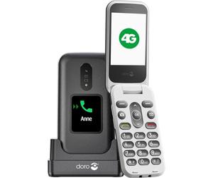 Doro 2880 4G - Telefono cellulare a conchiglia per anziani, semplice da usare, senza Internet, doppio schermo, tasti vocali, Bluetooth, telefono pieghevole