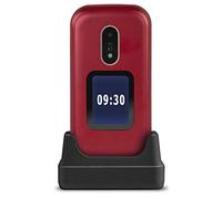 Doro 6060 2G Telefono Cellulare Anziani Dual SIM - Conchiglia - Sportellino - Mini Telefono - Telefonino per Anziani - Tasti Grandi - Schermo Esterno - Fotocamera - Tasto SOS - Base Ricarica (Rosso)