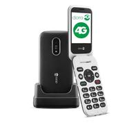 Doro 6820 4G Telefono Cellulare per Anziani - Conchiglia - Sportellino - Mini Telefono - Tasti Numerici Parlanti - Fotocamera - Tasto SOS - Base di Ricarica - Telefonia - Telefonino [Vers. Italiana]