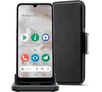 Doro 8100 Plus 4G Smartphone Anziani - Cellulare Facile Anziani - Resistente all'Acqua - Fotocamera 13MP - Display 6.1" - Tasto Assistenza con GPS - Custodia - Base Ricarica [Vers. Italiana] (Nero)