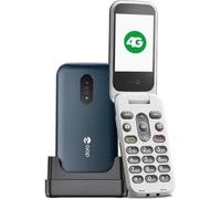 Doro 2820 4G - Telefono cellulare a conchiglia sbloccato per anziani, grandi tasti parlanti, fotocamera, Bluetooth, tasto di assistenza, senza Internet (blu/bianco)