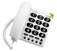 Doro PhoneEasy 311c Telefono Fisso Casa per Anziani - Cornetta - Rubrica - Tasti Grandi - 3 Tasti Chiamata Rapida - Suoneria Forte - Compatibile con Apparecchi Acustici (Bianco) [Versione Italiana]