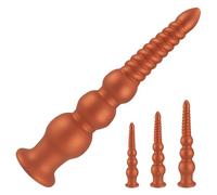 D'oro,S,SHILISHAONV Aspetto a spirale con perline delicato e resistente, puntelli professionali per massaggi in silicone dorato, lunghi 24/29/33,5 cm