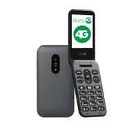 DORO - Telefono Doro Leva E20 - Cellulare Per Anziani - Ampio Schermo 2,8", Tasti Alto Contrasto, Audio Forte e Chiaro, HD Voice, Fotocamera, Tasto Doro Secure - Base di Ricarica - Nero