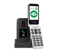 DORO - Telefono Doro Leva E30 - Cellulare Per Anziani - Ampio Schermo 2,8", Display Esterno, Tasti Alto Contrasto, Audio Forte e Chiaro, HD Voice - Tasto Doro Secure - Base di Ricarica - Nero/Bianco